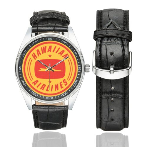 Hawaiian Airlines vintage 02 Men's Casual Leather Strap Watch(Model 211) Hawaiian Airlines vintage 02 Men's Casual Leather Strap Watch(Model 211)