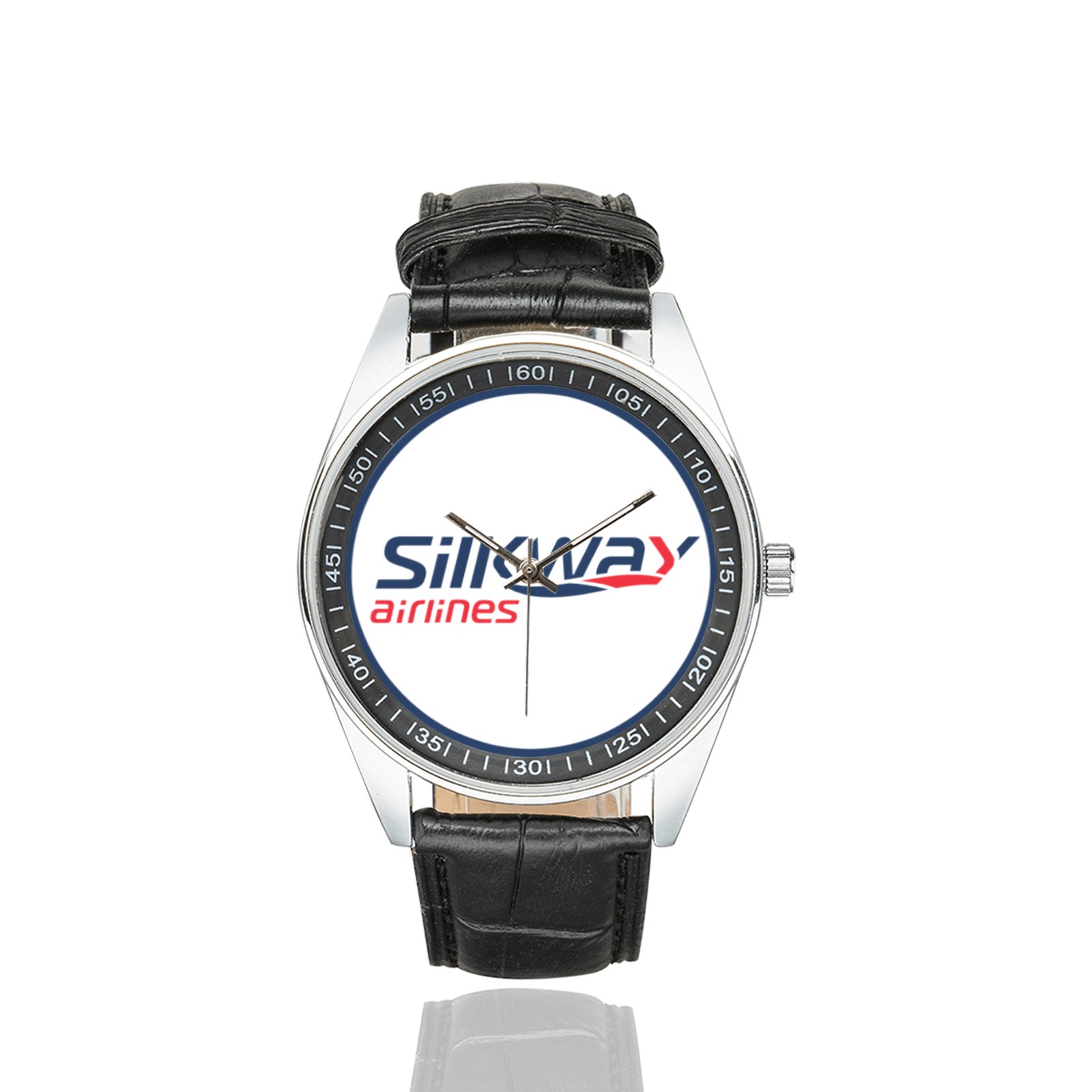 SILKWAY airlines 03 Men's Casual Leather Strap Watch. - Image 2