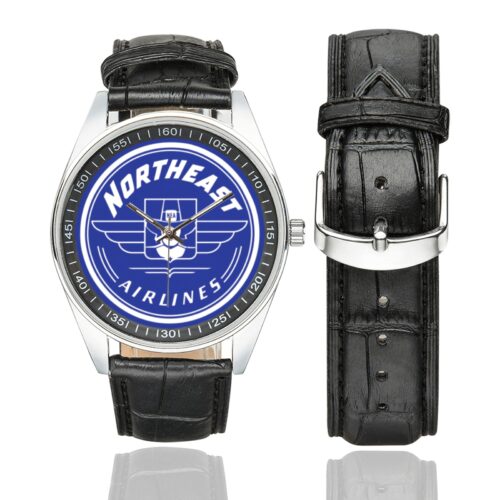 Northeast airlines 02 Men's Casual Leather Strap Watch.