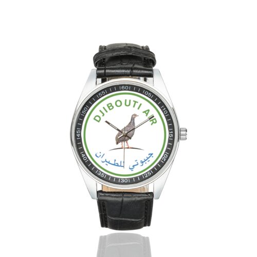 Alternative view of Djibouti Air Men's Casual Leather Strap Watch.