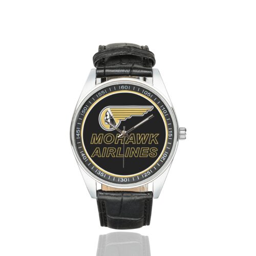 Alternative view of mohawk airlines 01 Men's Casual Leather Strap Watch.