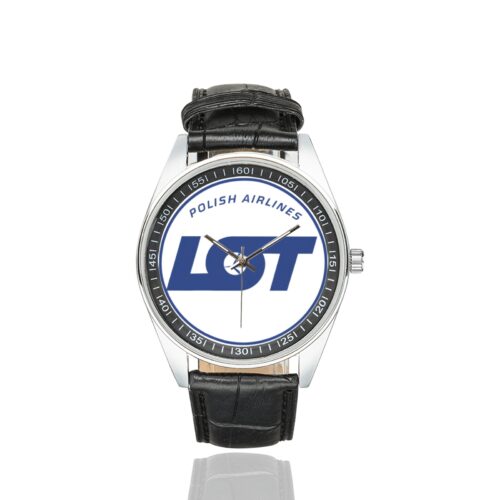 Alternative view of LOT polish airlines Men's Casual Leather Strap Watch.