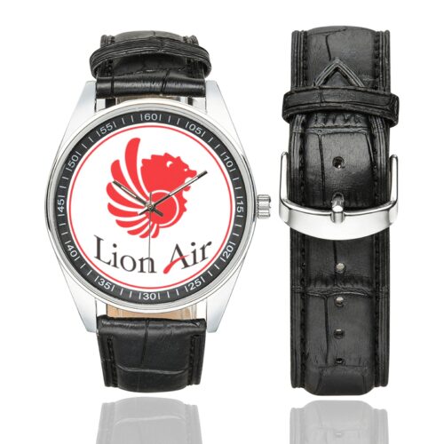 Lion Air Men's Casual Leather Strap Watch.