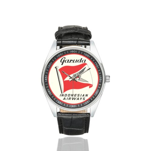 Alternative view of garuda vintage Men's Casual Leather Strap Watch.