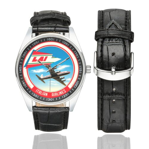 LAI Men's Casual Leather Strap Watch.
