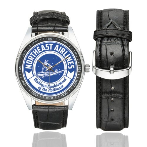 Northeast airlines 03 Men's Casual Leather Strap Watch.