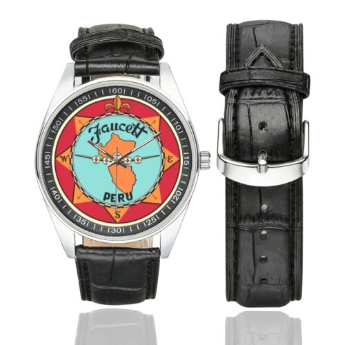Faucett Peru Men's Casual Leather Strap Watch.