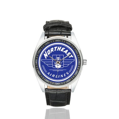 Alternative view of Northeast airlines 02 Men's Casual Leather Strap Watch.