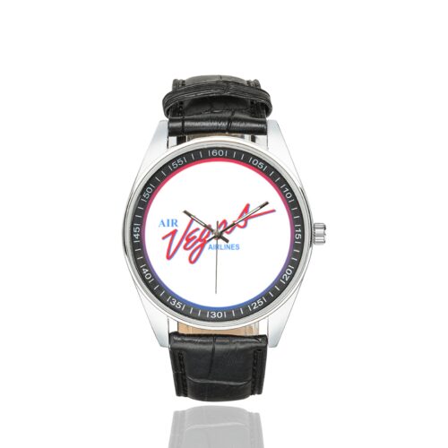 Alternative view of air vegas airlines Men's Casual Leather Strap Watch.