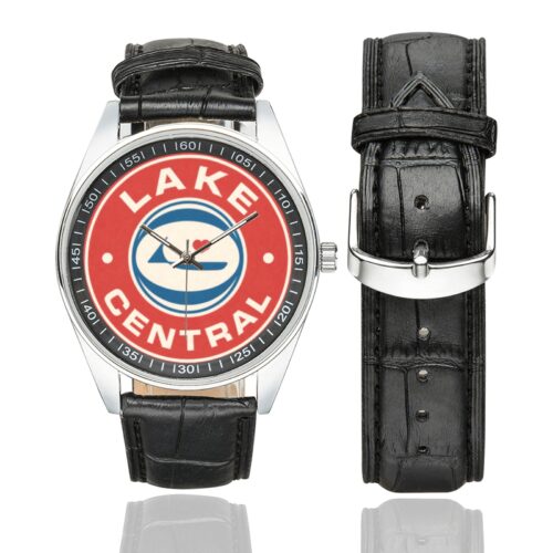 Lake central Men's Casual Leather Strap Watch.