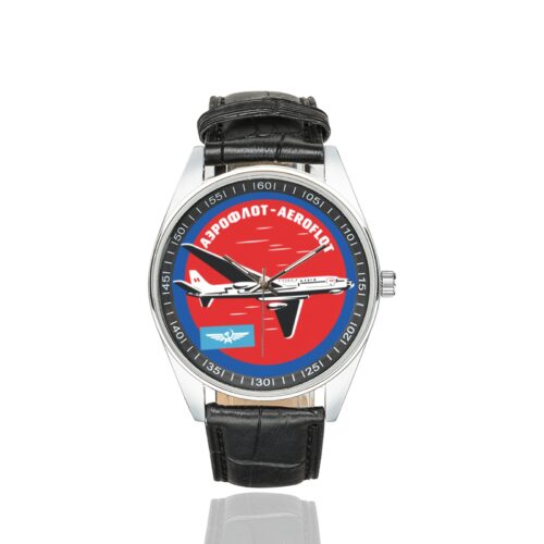 Alternative view of aeroflot vintage Men's Casual Leather Strap Watch.