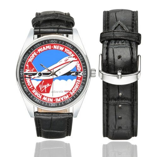 Virgin Atlantic Men's Casual Leather Strap Watch(Model 211)