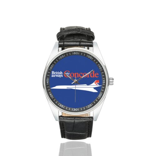 Alternative view of british airways Men's Casual Leather Strap Watch.