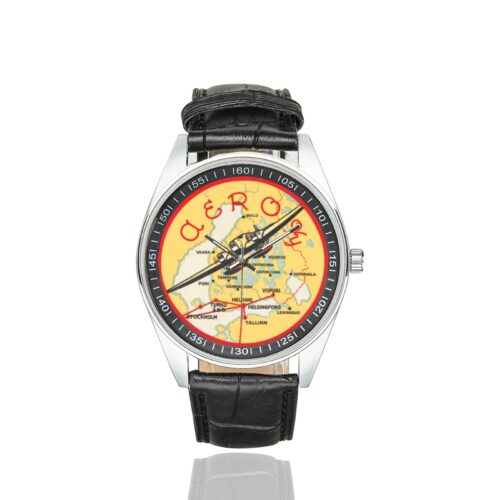 Alternative view of Aero finnish Men's Casual Leather Strap Watch.