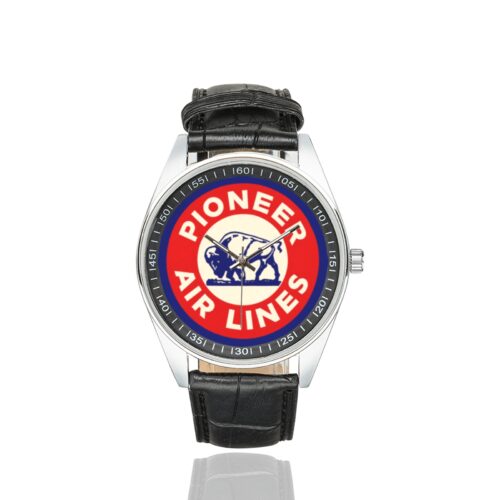 Alternative view of Pionneer airlines Men's Casual Leather Strap Watch.