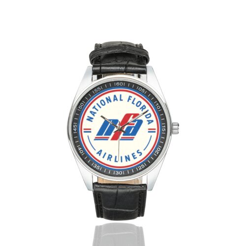 Alternative view of national florida airlines Men's Casual Leather Strap Watch.