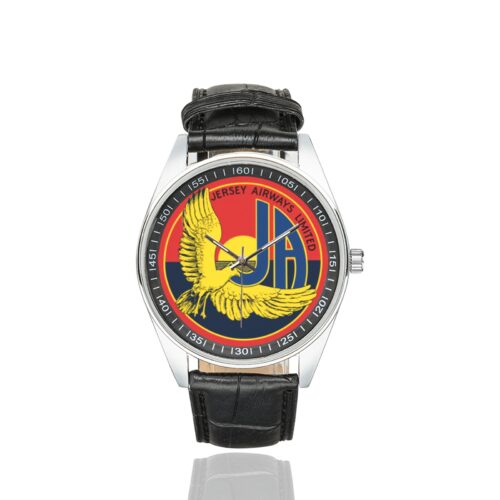 Alternative view of Jersey airlines Men's Casual Leather Strap Watch.