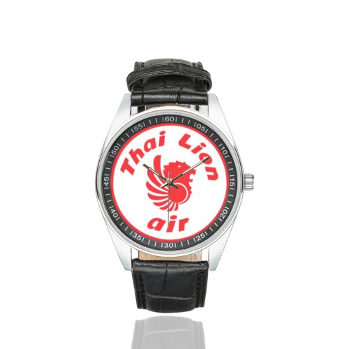 Alternative view of Thai Lion Air Men's Casual Leather Strap Watch.