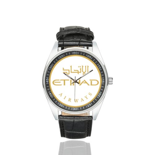 Alternative view of etihad airways Men's Casual Leather Strap Watch.