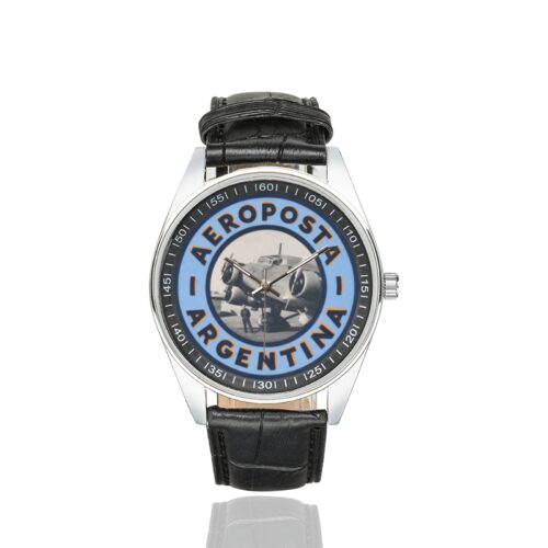 Alternative view of aeroposta argentina Men's Casual Leather Strap Watch(Model 211)
