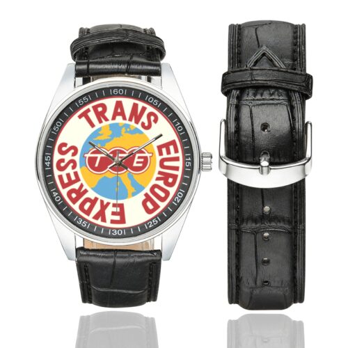 Trans europ express Men's Casual Leather Strap Watch.