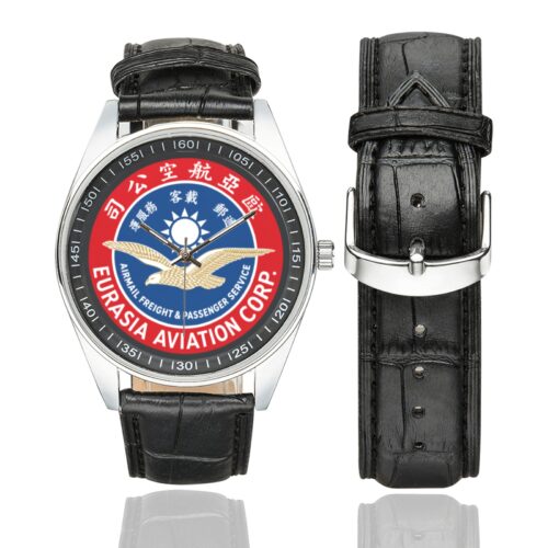 Eurasia Aviation Men's Casual Leather Strap Watch.