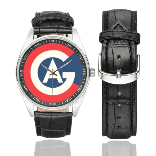 Compagnie générale aéropostale Men's Casual Leather Strap Watch.