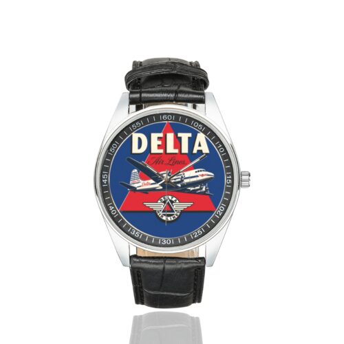 Alternative view of Delta Airlines 02 Men's Casual Leather Strap Watch(Model 211)