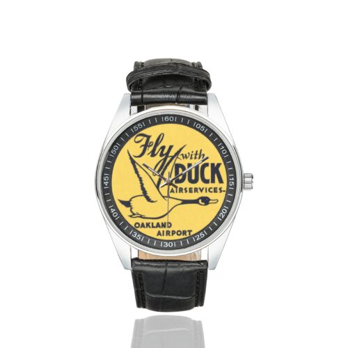 Alternative view of Duck airservices Men's Casual Leather Strap Watch(Model 211)