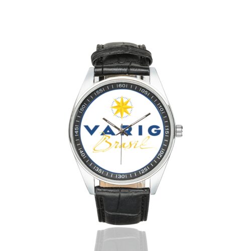 Alternative view of Varig Men's Casual Leather Strap Watch.