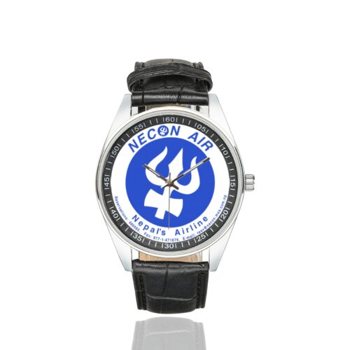 Alternative view of Necon Air Men's Casual Leather Strap Watch.