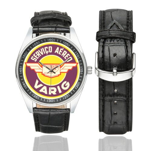 varig 12245 Men's Casual Leather Strap Watch(Model 211)