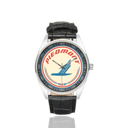 Alternative view of piemont airlines Men's Casual Leather Strap Watch.