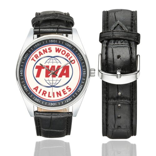 TWA 01 Men's Casual Leather Strap Watch.