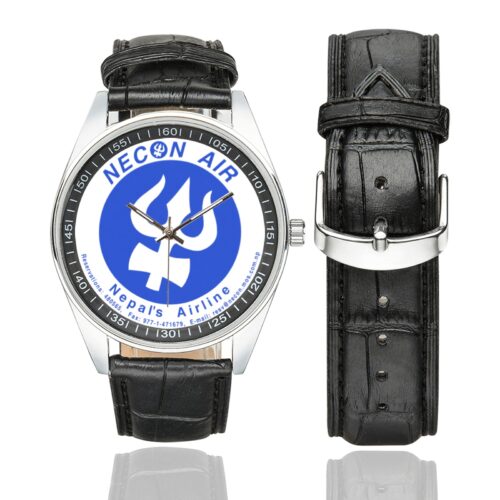 Necon Air Men's Casual Leather Strap Watch.