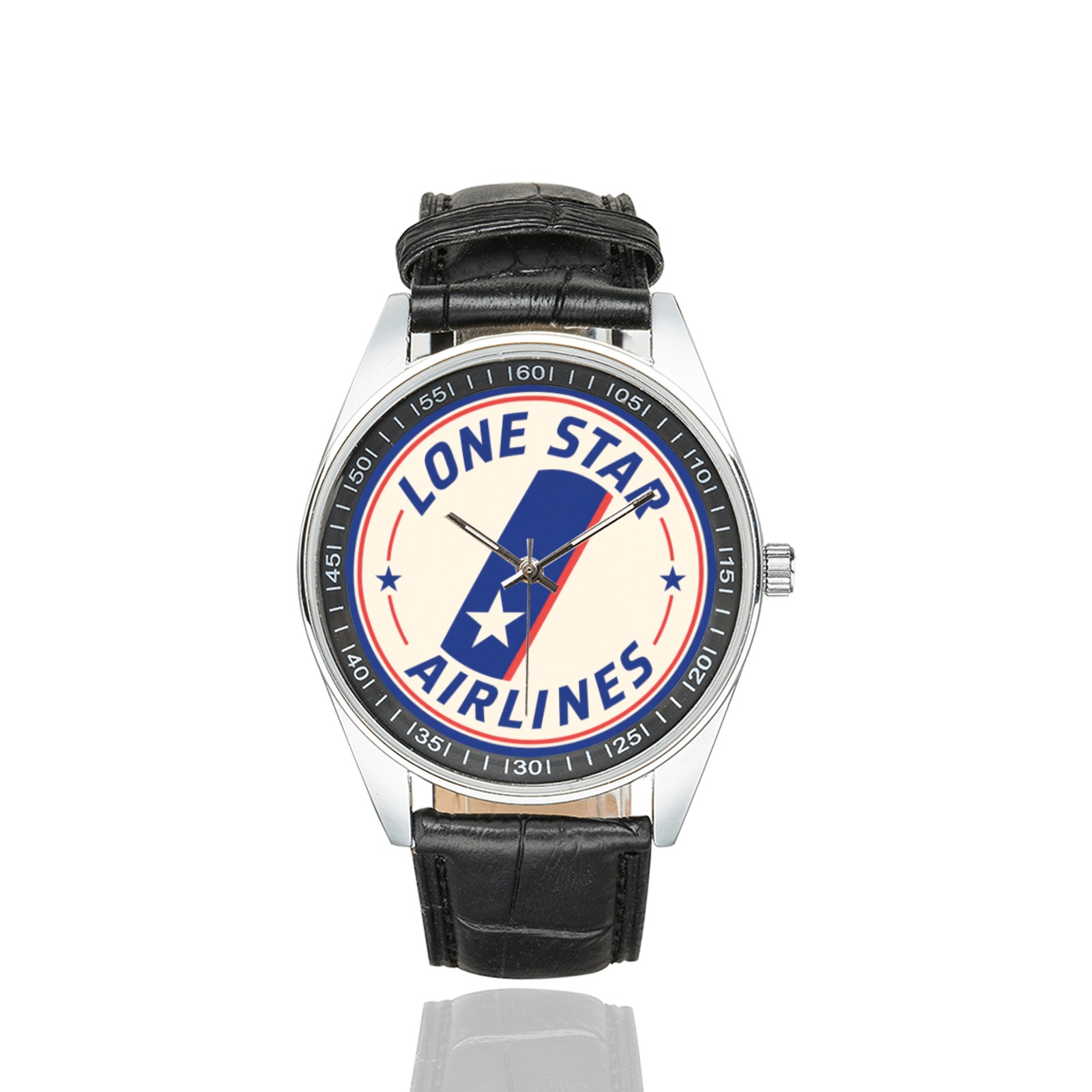 Lone star airlines Men's Casual Leather Strap Watch. Lone star airlines Men's Casual Leather Strap Watch. - Image 2