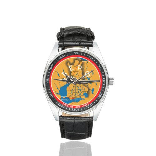 Alternative view of Aero finnish Men's Casual Leather Strap Watch.