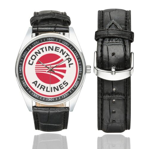 Continental Airlines Vintage 01 Men's Casual Leather Strap Watch(Model 211) Continental Airlines Vintage 01 Men's Casual Leather Strap Watch(Model 211)