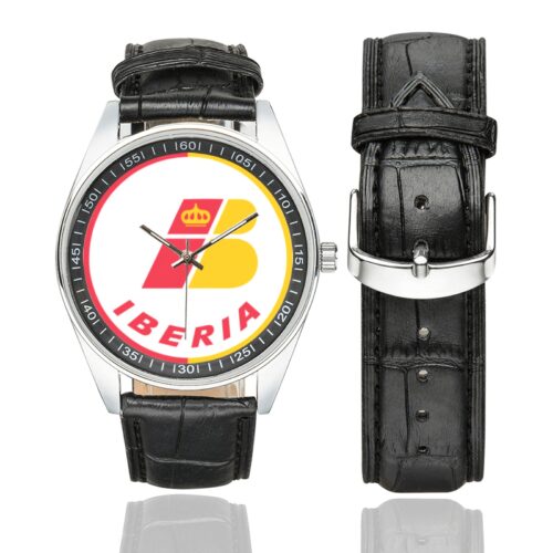 Iberia Men's Casual Leather Strap Watch.