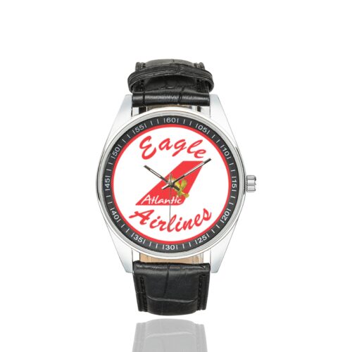 Alternative view of eagle atlantic airlines Men's Casual Leather Strap Watch.