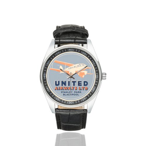 Alternative view of United airways 645878 Men's Casual Leather Strap Watch(Model 211)