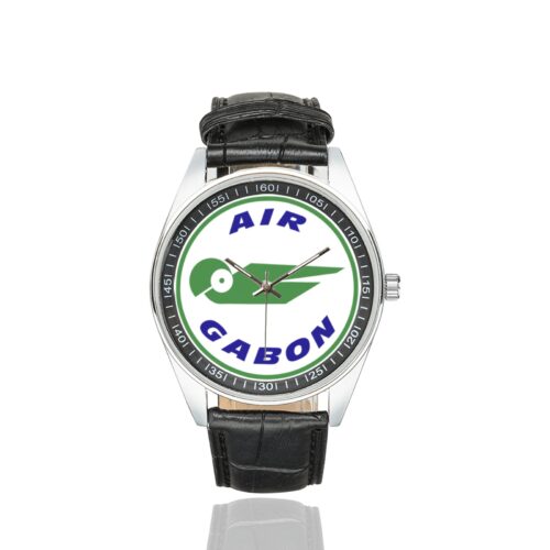 Alternative view of air gabon Men's Casual Leather Strap Watch.