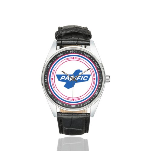 Alternative view of Pacific Men's Casual Leather Strap Watch.