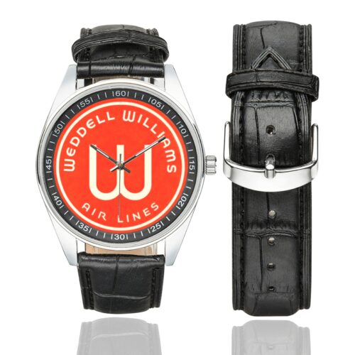 weddell williams air lines Men's Casual Leather Strap Watch.