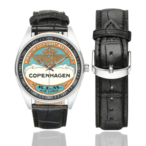KLM Copenhagen Men's Casual Leather Strap Watch(Model 211)