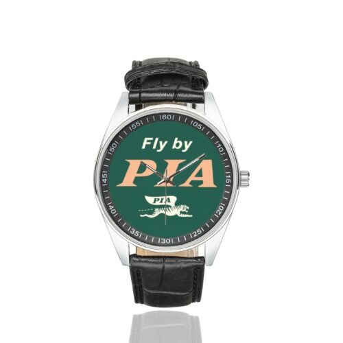 Alternative view of PIA vintage Men's Casual Leather Strap Watch.