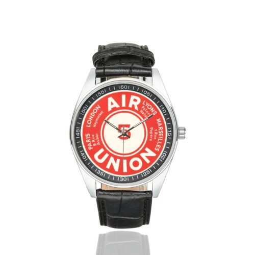 Alternative view of air union Men's Casual Leather Strap Watch.