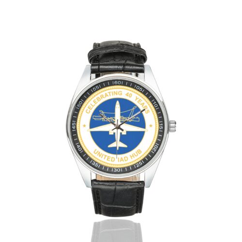 Alternative view of 40 years IAD Hub Men's Casual Leather Strap Watch.