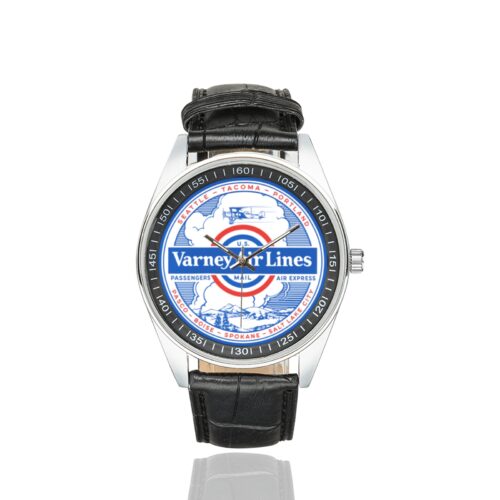Alternative view of varney airlines Men's Casual Leather Strap Watch.