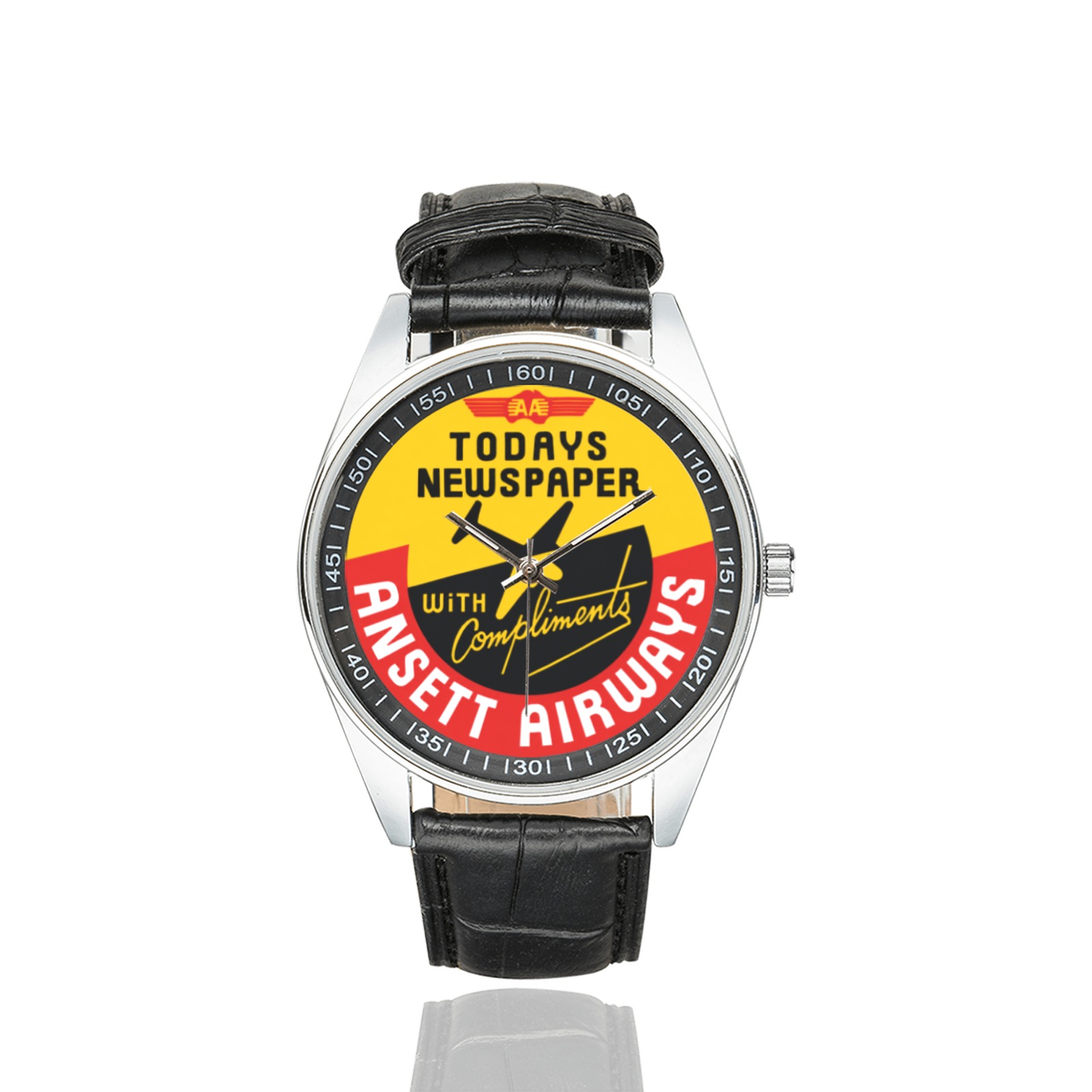 ansett airways Men's Casual Leather Strap Watch. ansett airways Men's Casual Leather Strap Watch. - Image 2